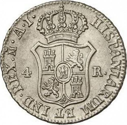 4 Reales Reverse Image minted in SPAIN in 1810AI (1808-13  -  JOSE NAPOLEON)  - The Coin Database