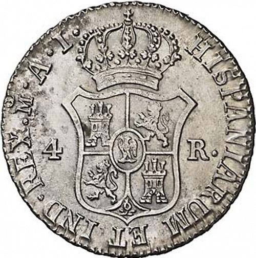 4 Reales Reverse Image minted in SPAIN in 1811AI (1808-13  -  JOSE NAPOLEON)  - The Coin Database