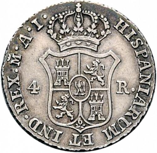 4 Reales Reverse Image minted in SPAIN in 1812AI (1808-13  -  JOSE NAPOLEON)  - The Coin Database