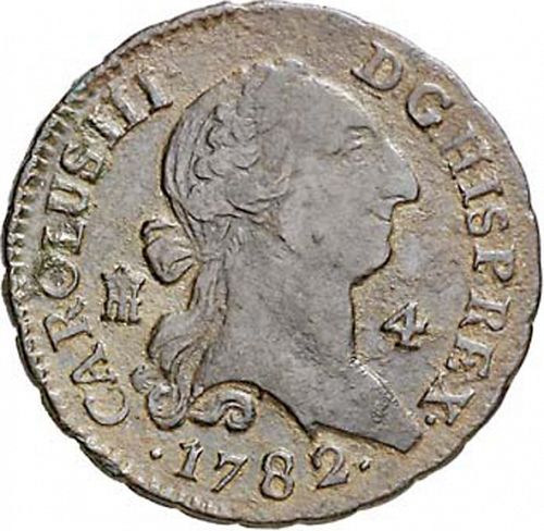 4 Maravedies Obverse Image minted in SPAIN in 1782 (1759-88  -  CARLOS III)  - The Coin Database