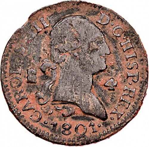 4 Maravedies Obverse Image minted in SPAIN in 1801 (1788-08  -  CARLOS IV)  - The Coin Database