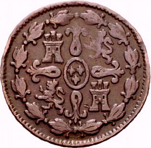 4 Maravedies Reverse Image minted in SPAIN in 1806 (1788-08  -  CARLOS IV)  - The Coin Database