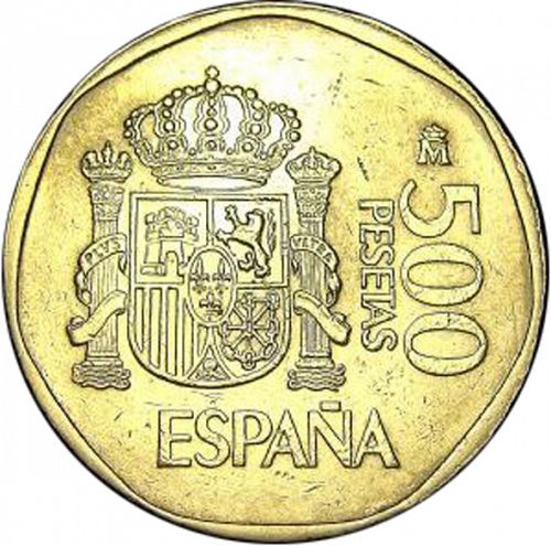 500 Pesetas Reverse Image minted in SPAIN in 1988 (1982-01  -  JUAN CARLOS I - New Design)  - The Coin Database