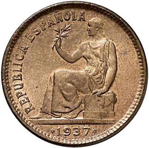50 Céntimos Obverse Image minted in SPAIN in 1937 / 34 (1931-39  -  2nd REPUBLIC)  - The Coin Database
