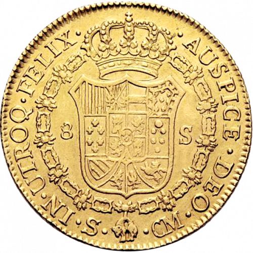 8 Escudos Reverse Image minted in SPAIN in 1787CM (1759-88  -  CARLOS III)  - The Coin Database