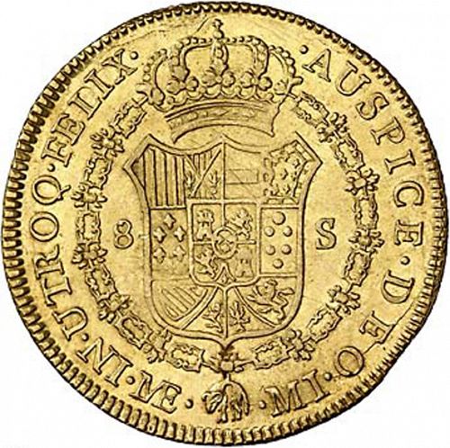 8 Escudos Reverse Image minted in SPAIN in 1787MI (1759-88  -  CARLOS III)  - The Coin Database