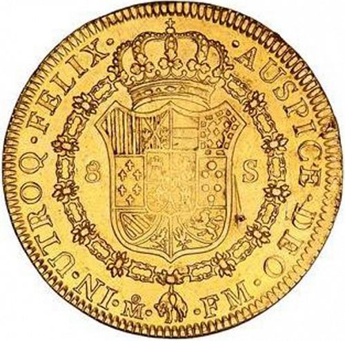 8 Escudos Reverse Image minted in SPAIN in 1788FM (1759-88  -  CARLOS III)  - The Coin Database