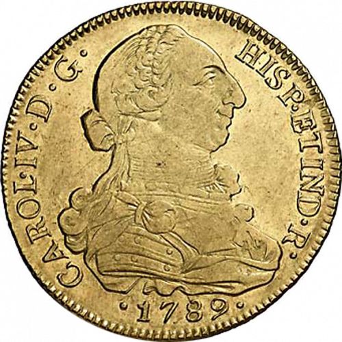 8 Escudos Obverse Image minted in SPAIN in 1789DA (1788-08  -  CARLOS IV)  - The Coin Database