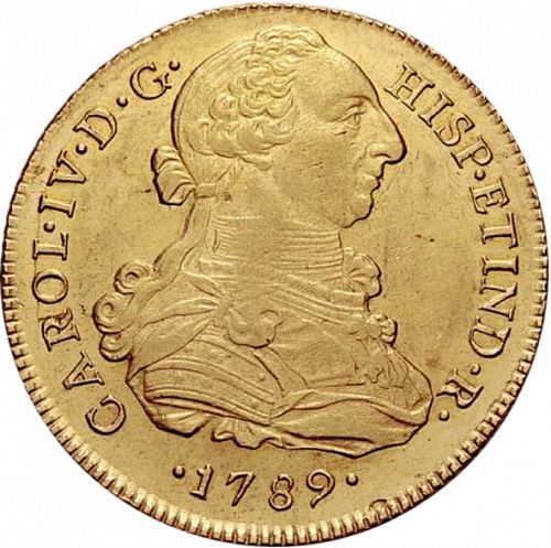 8 Escudos Obverse Image minted in SPAIN in 1789IJ (1788-08  -  CARLOS IV)  - The Coin Database