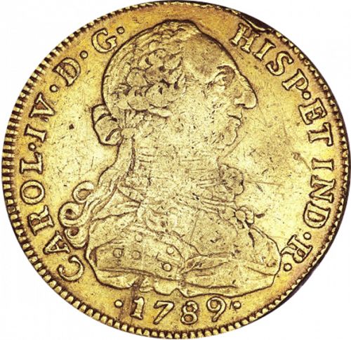 8 Escudos Obverse Image minted in SPAIN in 1789JJ (1788-08  -  CARLOS IV)  - The Coin Database