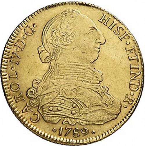 8 Escudos Obverse Image minted in SPAIN in 1789PR (1788-08  -  CARLOS IV)  - The Coin Database