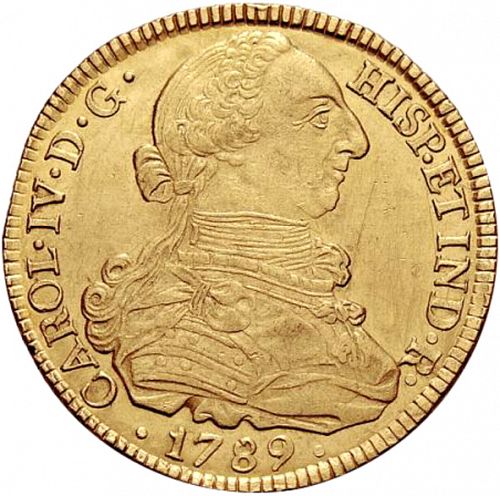 8 Escudos Obverse Image minted in SPAIN in 1789SF (1788-08  -  CARLOS IV)  - The Coin Database