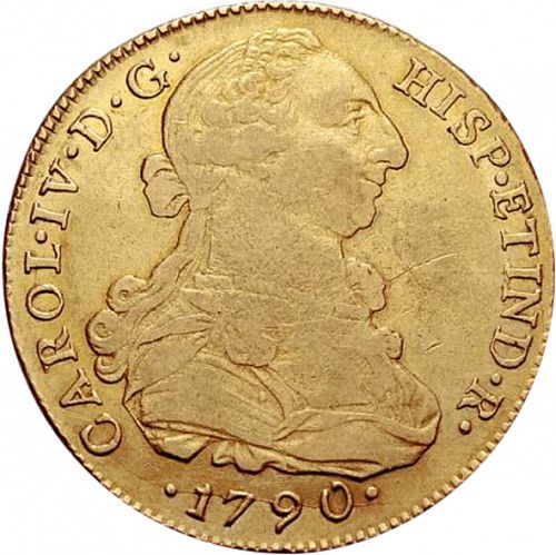 8 Escudos Obverse Image minted in SPAIN in 1790IJ (1788-08  -  CARLOS IV)  - The Coin Database