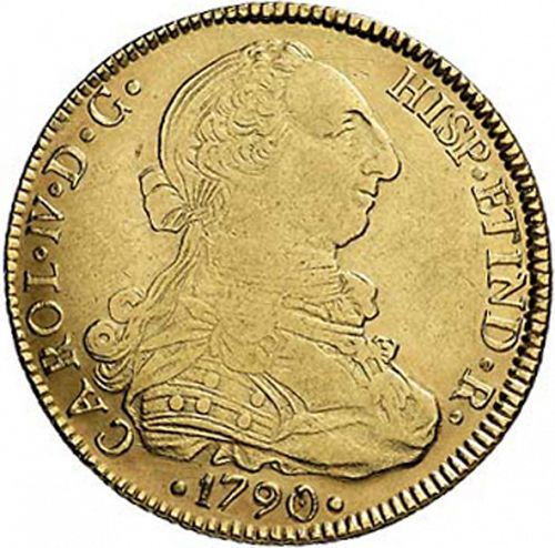 8 Escudos Obverse Image minted in SPAIN in 1790PR (1788-08  -  CARLOS IV)  - The Coin Database