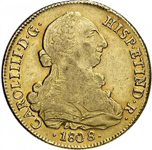 8 Escudos Obverse Image minted in SPAIN in 1808FJ (1788-08  -  CARLOS IV)  - The Coin Database
