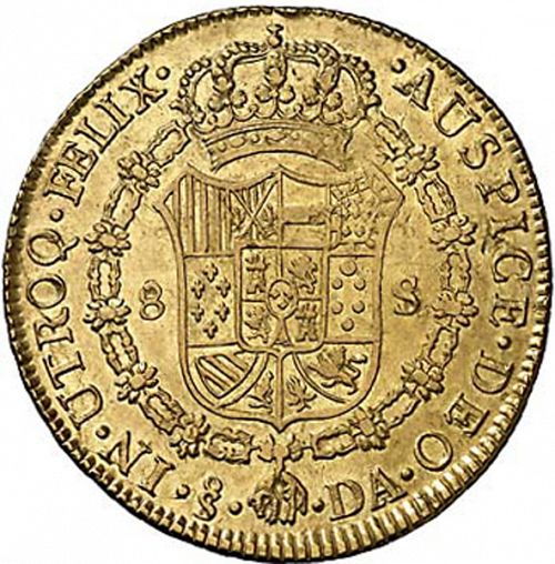 8 Escudos Reverse Image minted in SPAIN in 1789DA (1788-08  -  CARLOS IV)  - The Coin Database