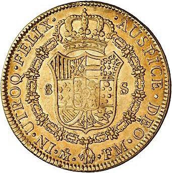 8 Escudos Reverse Image minted in SPAIN in 1789FM (1788-08  -  CARLOS IV)  - The Coin Database