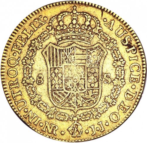 8 Escudos Reverse Image minted in SPAIN in 1789JJ (1788-08  -  CARLOS IV)  - The Coin Database