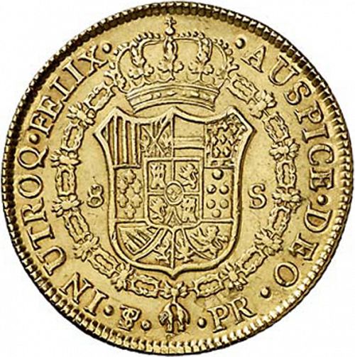 8 Escudos Reverse Image minted in SPAIN in 1789PR (1788-08  -  CARLOS IV)  - The Coin Database