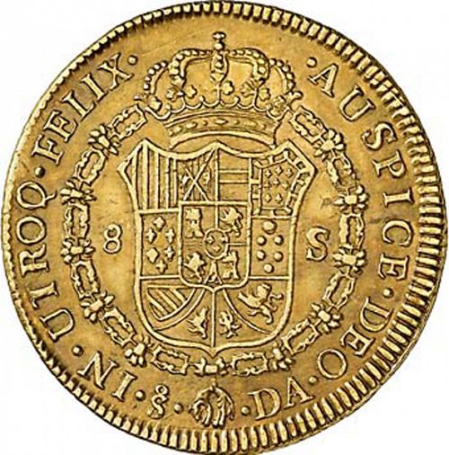 8 Escudos Reverse Image minted in SPAIN in 1790DA (1788-08  -  CARLOS IV)  - The Coin Database
