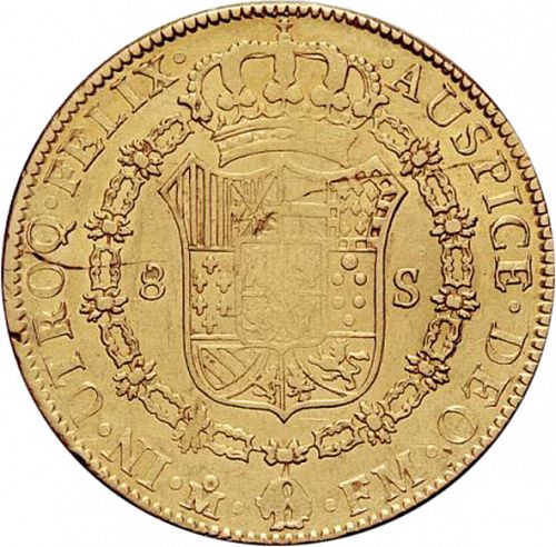 8 Escudos Reverse Image minted in SPAIN in 1790FM (1788-08  -  CARLOS IV)  - The Coin Database