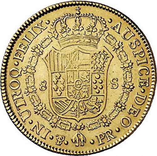 8 Escudos Reverse Image minted in SPAIN in 1790PR (1788-08  -  CARLOS IV)  - The Coin Database