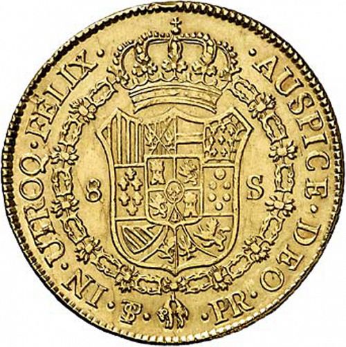 8 Escudos Reverse Image minted in SPAIN in 1791PR (1788-08  -  CARLOS IV)  - The Coin Database
