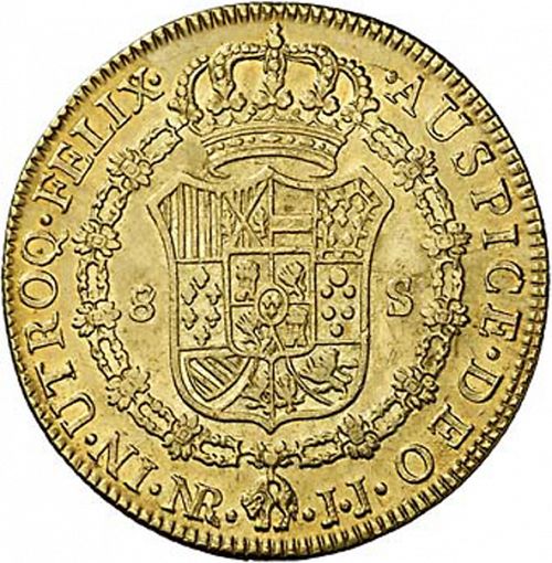 8 Escudos Reverse Image minted in SPAIN in 1793JJ (1788-08  -  CARLOS IV)  - The Coin Database