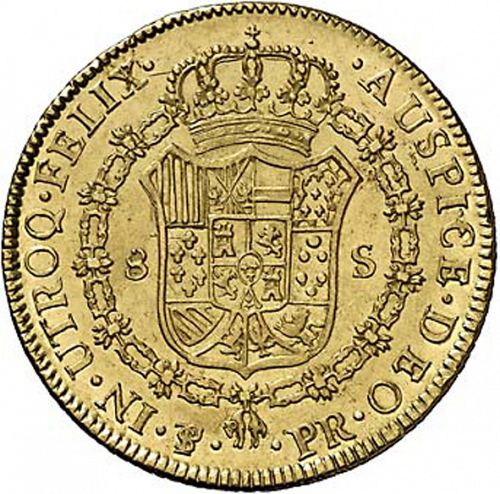 8 Escudos Reverse Image minted in SPAIN in 1793PR (1788-08  -  CARLOS IV)  - The Coin Database