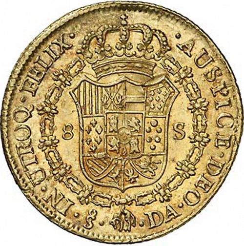 8 Escudos Reverse Image minted in SPAIN in 1794DA (1788-08  -  CARLOS IV)  - The Coin Database