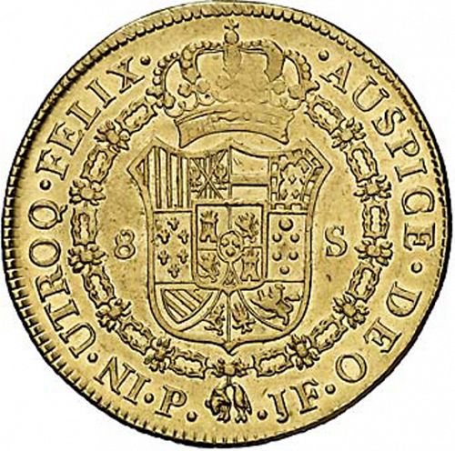 8 Escudos Reverse Image minted in SPAIN in 1794JF (1788-08  -  CARLOS IV)  - The Coin Database