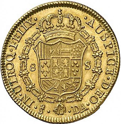8 Escudos Reverse Image minted in SPAIN in 1795DA (1788-08  -  CARLOS IV)  - The Coin Database