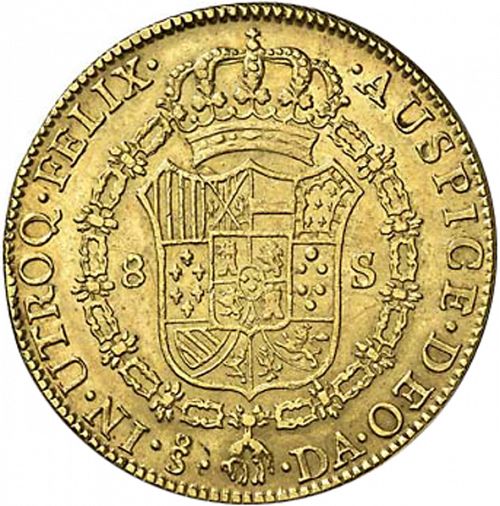 8 Escudos Reverse Image minted in SPAIN in 1798DA (1788-08  -  CARLOS IV)  - The Coin Database
