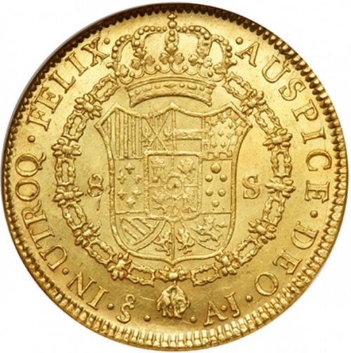 8 Escudos Reverse Image minted in SPAIN in 1800AJ (1788-08  -  CARLOS IV)  - The Coin Database