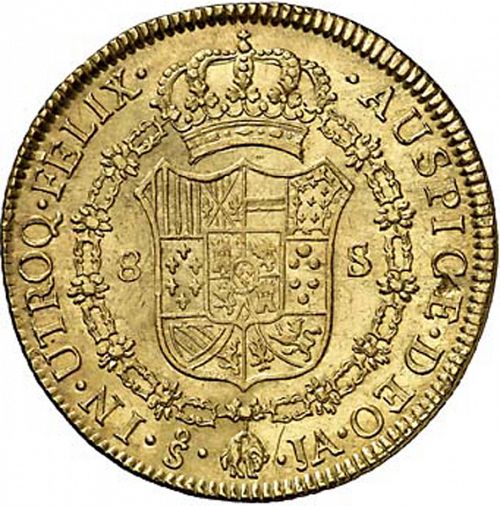 8 Escudos Reverse Image minted in SPAIN in 1800JA (1788-08  -  CARLOS IV)  - The Coin Database