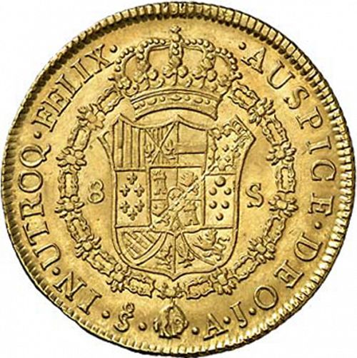 8 Escudos Reverse Image minted in SPAIN in 1801AJ (1788-08  -  CARLOS IV)  - The Coin Database