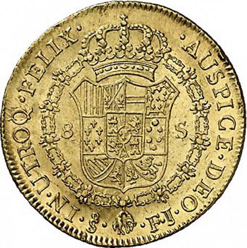 8 Escudos Reverse Image minted in SPAIN in 1803FJ (1788-08  -  CARLOS IV)  - The Coin Database