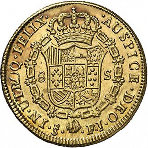 8 Escudos Reverse Image minted in SPAIN in 1806FJ (1788-08  -  CARLOS IV)  - The Coin Database