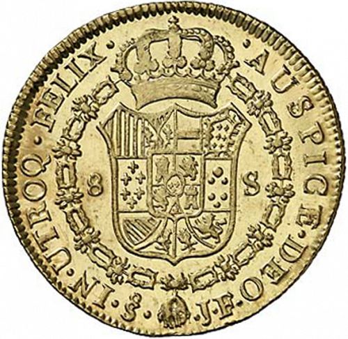 8 Escudos Reverse Image minted in SPAIN in 1807JF (1788-08  -  CARLOS IV)  - The Coin Database