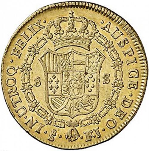 8 Escudos Reverse Image minted in SPAIN in 1808FJ (1788-08  -  CARLOS IV)  - The Coin Database