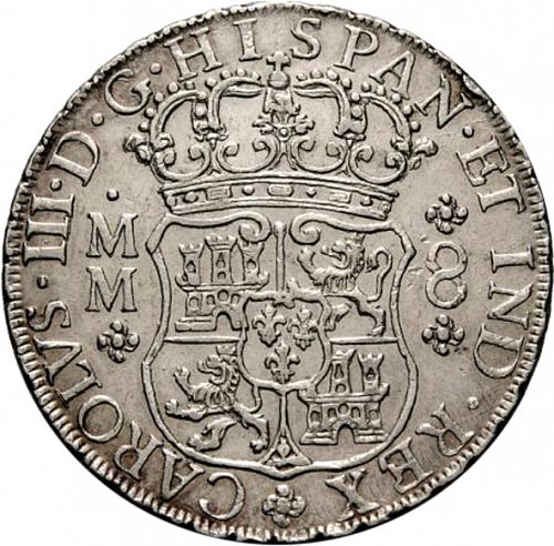8 Reales Obverse Image minted in SPAIN in 1760MM (1759-88  -  CARLOS III)  - The Coin Database