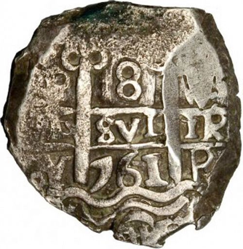 8 Reales Obverse Image minted in SPAIN in 1761V (1759-88  -  CARLOS III)  - The Coin Database