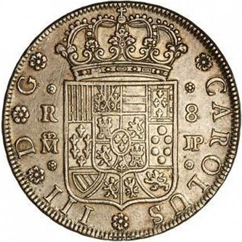 8 Reales Obverse Image minted in SPAIN in 1762JP (1759-88  -  CARLOS III)  - The Coin Database