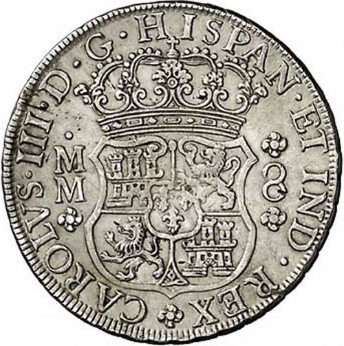 8 Reales Obverse Image minted in SPAIN in 1762MM (1759-88  -  CARLOS III)  - The Coin Database