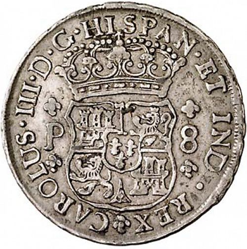 8 Reales Obverse Image minted in SPAIN in 1763P (1759-88  -  CARLOS III)  - The Coin Database