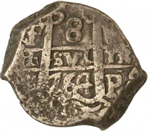 8 Reales Obverse Image minted in SPAIN in 1764V (1759-88  -  CARLOS III)  - The Coin Database