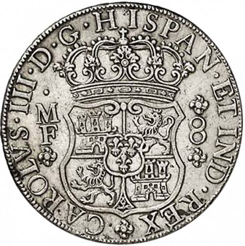 8 Reales Obverse Image minted in SPAIN in 1765MF (1759-88  -  CARLOS III)  - The Coin Database