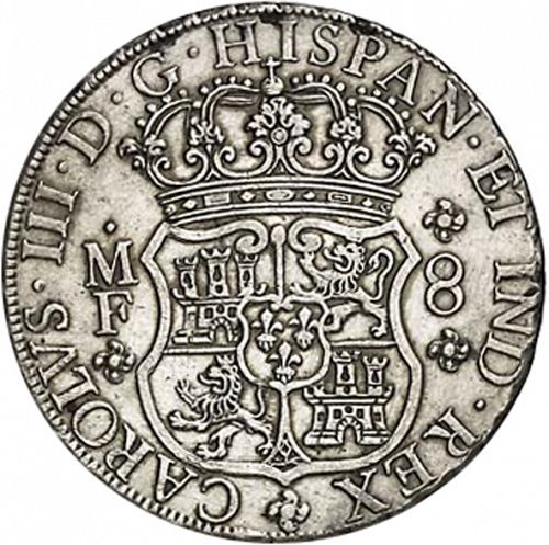 8 Reales Obverse Image minted in SPAIN in 1766MF (1759-88  -  CARLOS III)  - The Coin Database