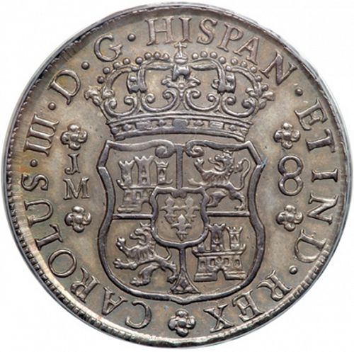 8 Reales Obverse Image minted in SPAIN in 1767JM (1759-88  -  CARLOS III)  - The Coin Database