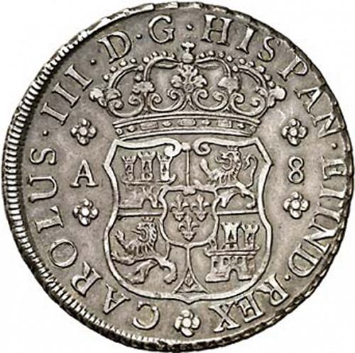 8 Reales Obverse Image minted in SPAIN in 1768A (1759-88  -  CARLOS III)  - The Coin Database